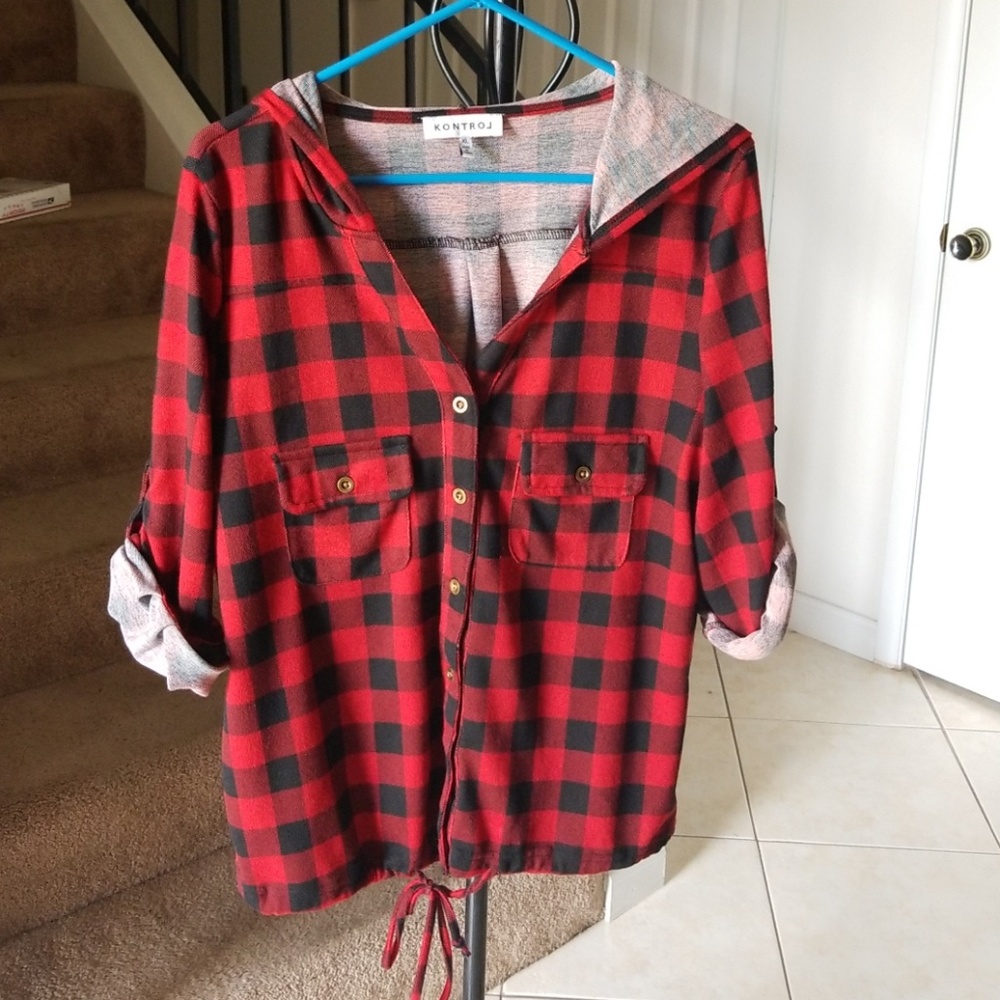 Buffalo Plaid Juniors Hoodie